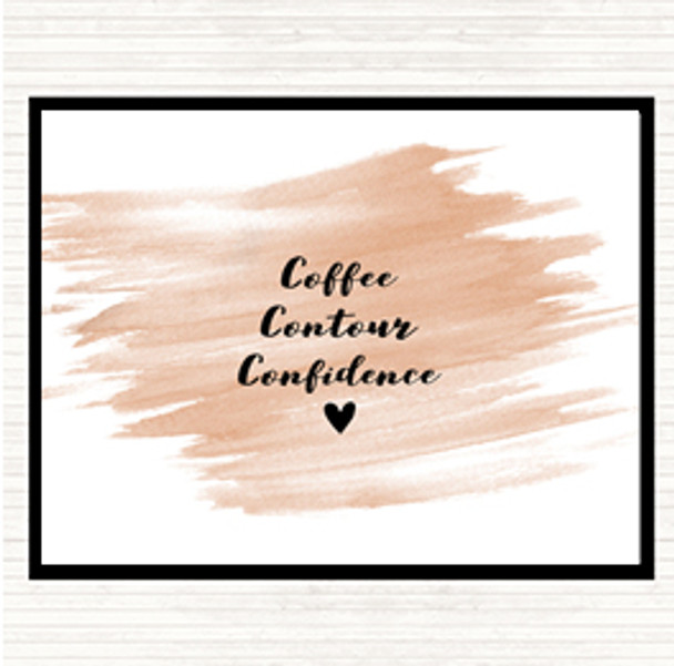 Watercolour Coffee Contour Confidence Quote Mouse Mat Pad