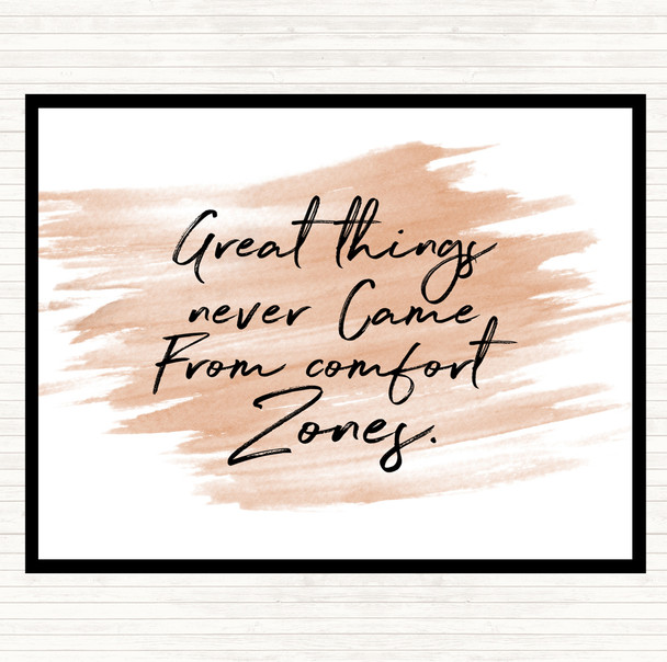 Watercolour Comfort Zones Quote Dinner Table Placemat