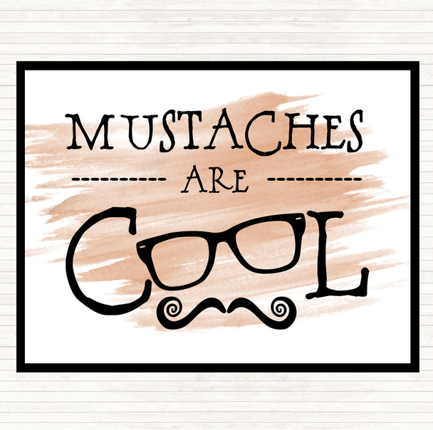 Watercolour Cool Mustache Quote Mouse Mat Pad