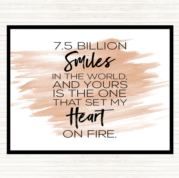 Watercolour 7.5 Billion Smiles Quote Dinner Table Placemat