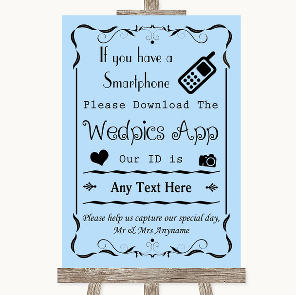 Blue Wedpics App Photos Personalised Wedding Sign