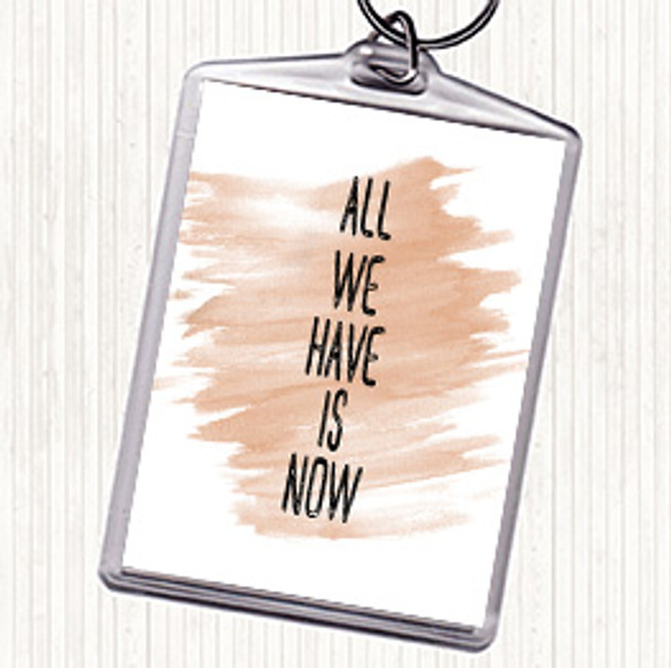 Watercolour All We Have Is Now Quote Bag Tag Keychain Keyring