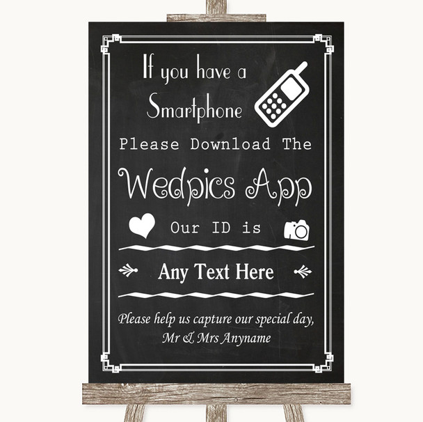 Chalk Style Wedpics App Photos Personalised Wedding Sign