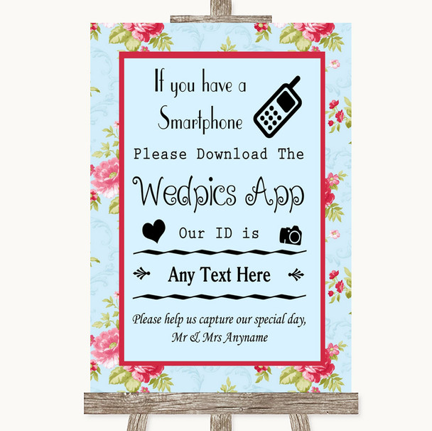 Shabby Chic Floral Wedpics App Photos Personalised Wedding Sign