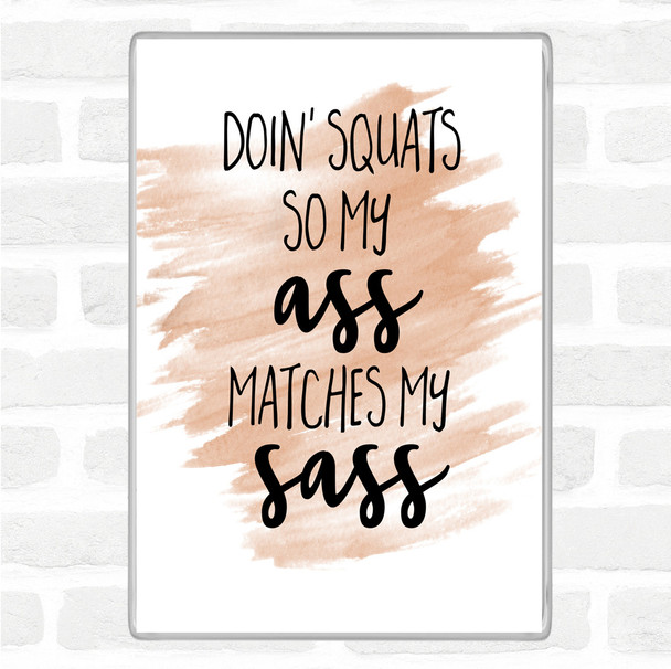 Watercolour Doin Squats Quote Jumbo Fridge Magnet