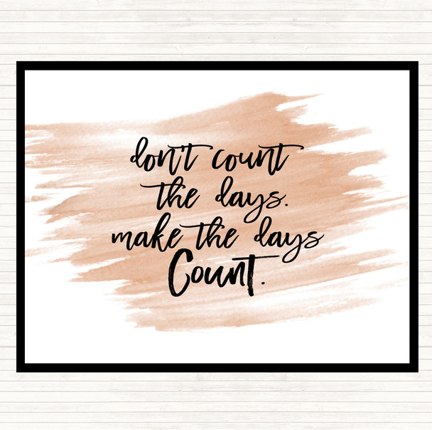 Watercolour Don't Count The Days Quote Mouse Mat Pad