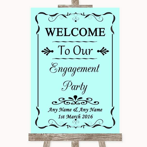 Aqua Welcome To Our Engagement Party Personalised Wedding Sign