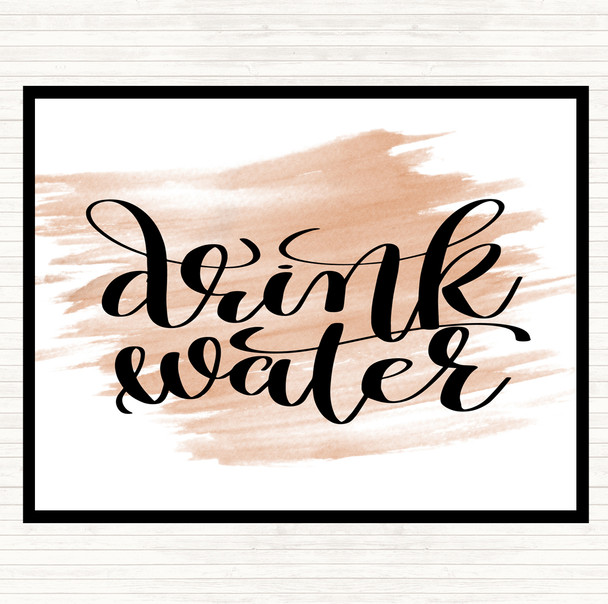 Watercolour Drink Water Quote Mouse Mat Pad