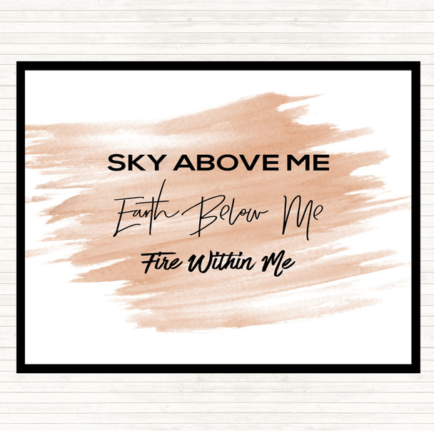 Watercolour Earth Below Me Quote Mouse Mat Pad