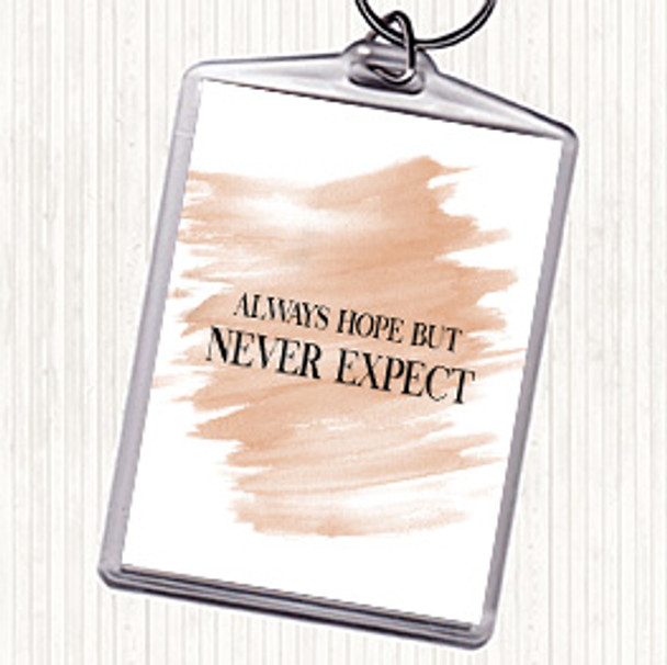 Watercolour Always Hope Quote Bag Tag Keychain Keyring