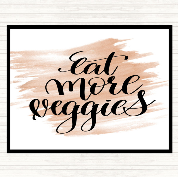 Watercolour Eat More Veggies Quote Mouse Mat Pad