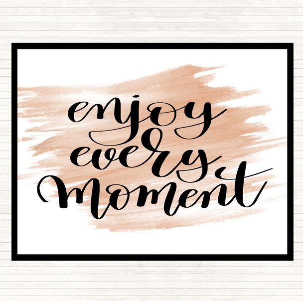 Watercolour Enjoy Every Moment Swirl Quote Mouse Mat Pad