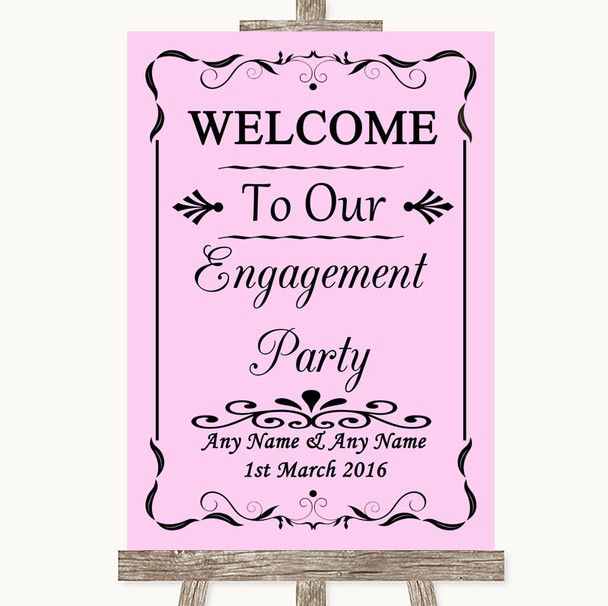 Pink Welcome To Our Engagement Party Personalised Wedding Sign