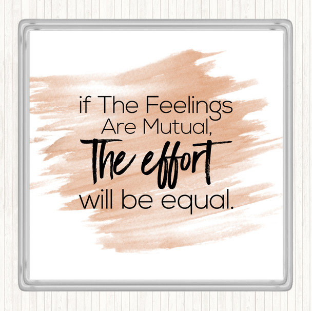 Watercolour Equal Effort Quote Drinks Mat Coaster