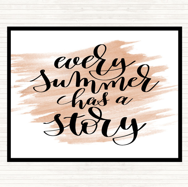 Watercolour Every Summer Has A Story Quote Mouse Mat Pad