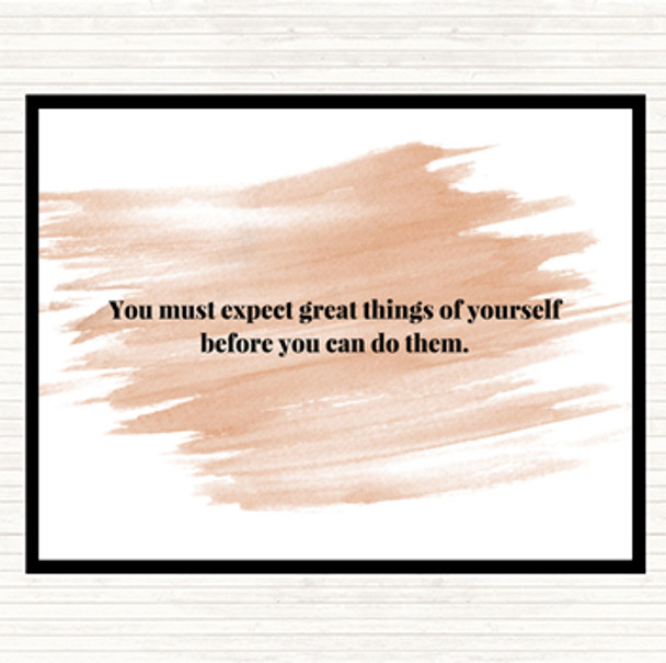 Watercolour Expect Great Things Quote Dinner Table Placemat