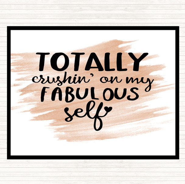 Watercolour Fabulous Self Quote Dinner Table Placemat