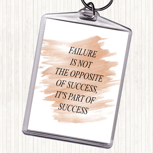 Watercolour Failure Part Of Success Quote Bag Tag Keychain Keyring