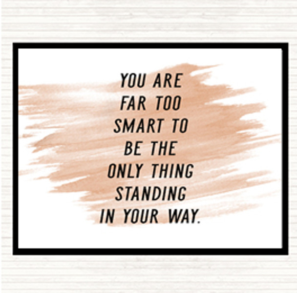 Watercolour Far Too Smart Quote Dinner Table Placemat