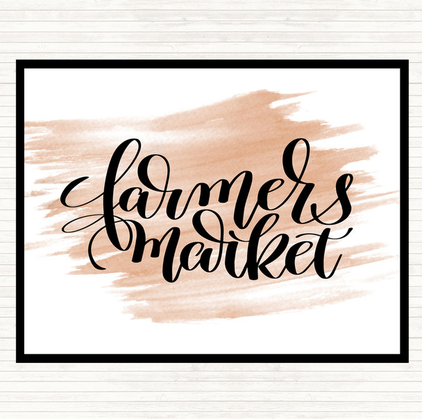 Watercolour Farmers Market Quote Mouse Mat Pad