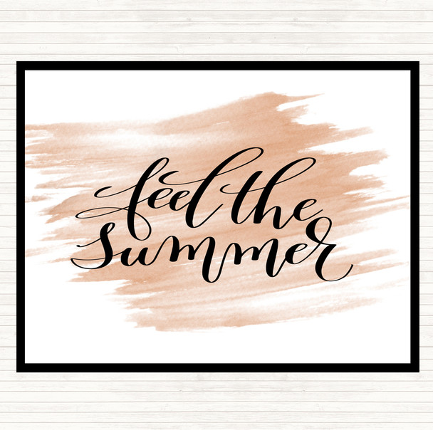 Watercolour Feel The Summer Quote Dinner Table Placemat