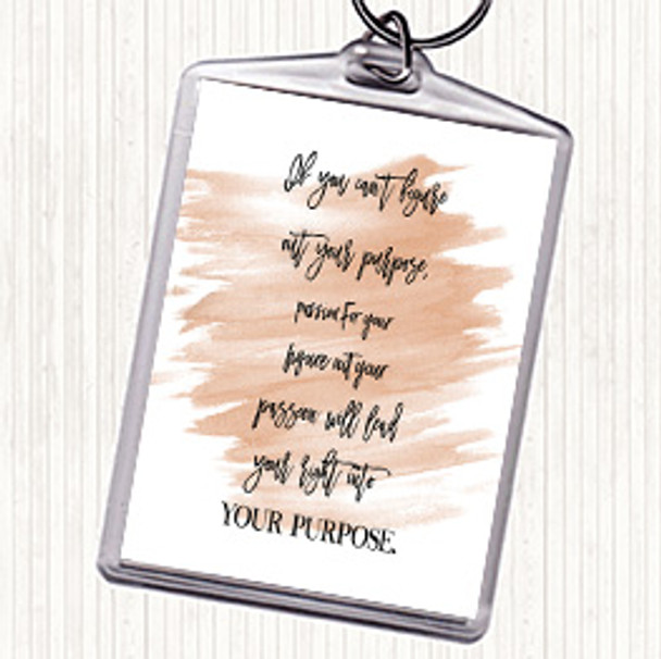 Watercolour Figure Out Your Purpose Quote Bag Tag Keychain Keyring