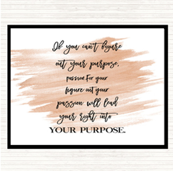 Watercolour Figure Out Your Purpose Quote Dinner Table Placemat