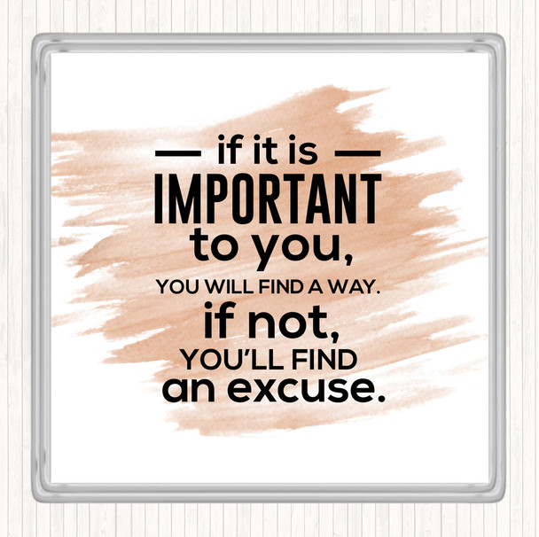 Watercolour Find An Excuse Quote Drinks Mat Coaster