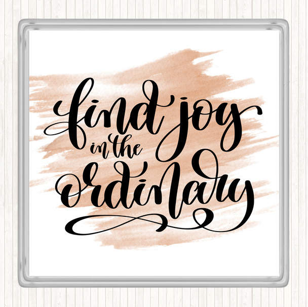 Watercolour Find Joy In Ordinary Quote Drinks Mat Coaster