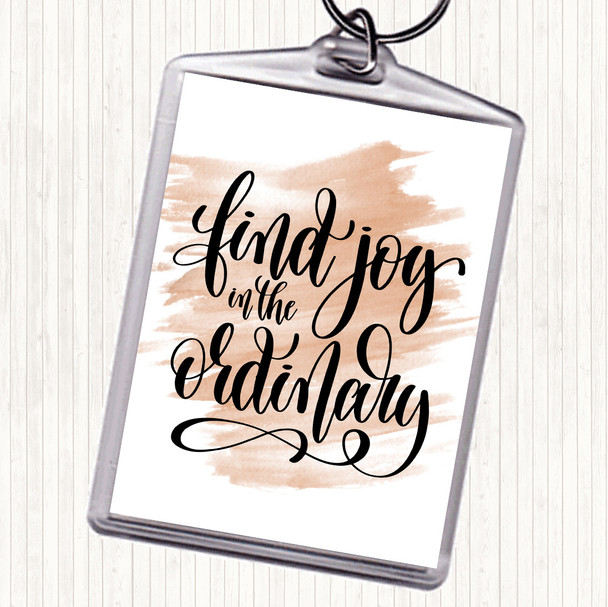 Watercolour Find Joy In Ordinary Quote Bag Tag Keychain Keyring