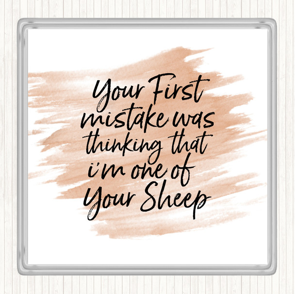 Watercolour First Mistake Quote Drinks Mat Coaster