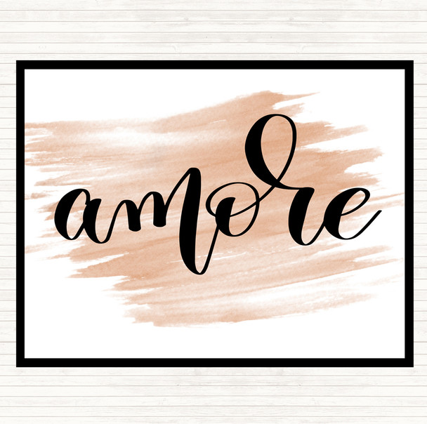 Watercolour Amore Quote Dinner Table Placemat