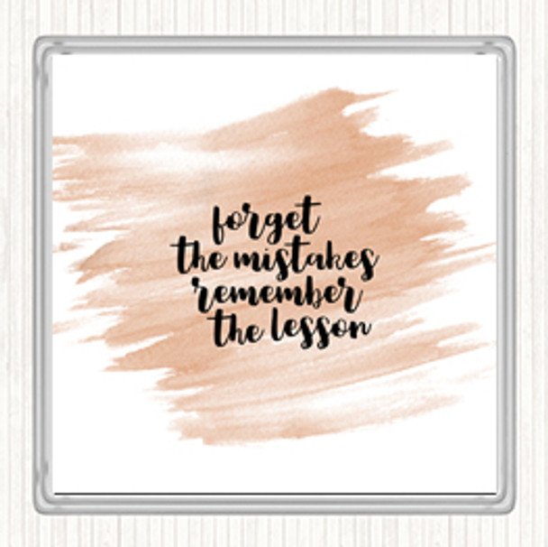 Watercolour Forget Mistakes Quote Drinks Mat Coaster