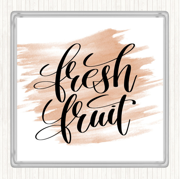 Watercolour Fresh Fruit Quote Drinks Mat Coaster