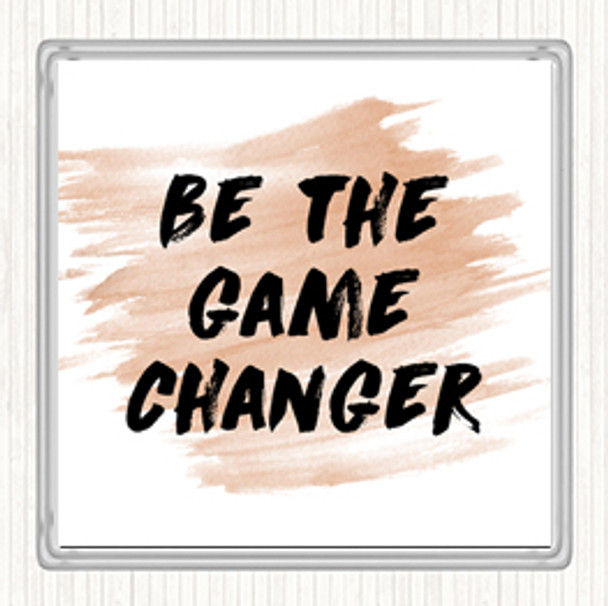 Watercolour Game Changer Quote Drinks Mat Coaster