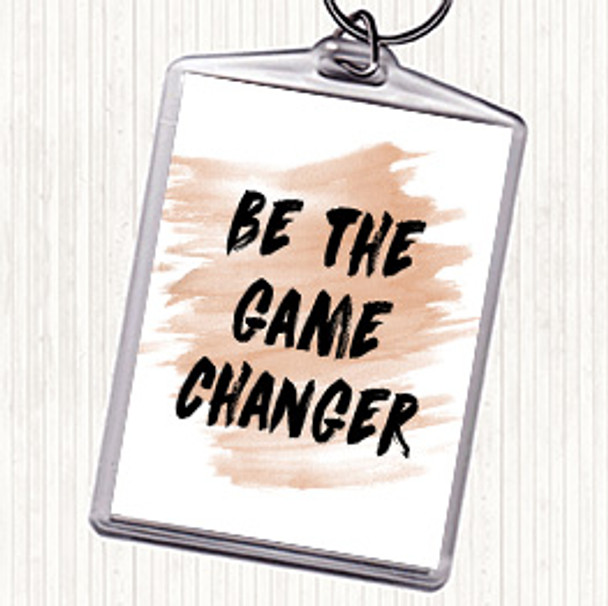 Watercolour Game Changer Quote Bag Tag Keychain Keyring