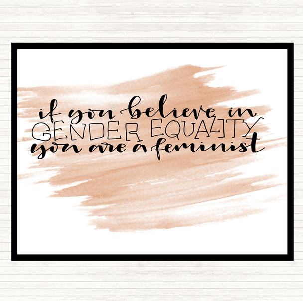 Watercolour Gender Equality Quote Mouse Mat Pad
