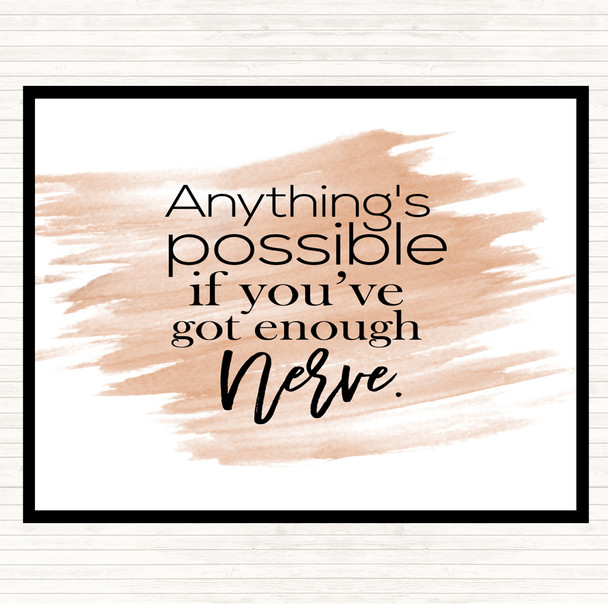 Watercolour Anything's Possible Quote Dinner Table Placemat