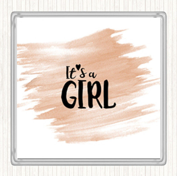 Watercolour Girl Quote Drinks Mat Coaster