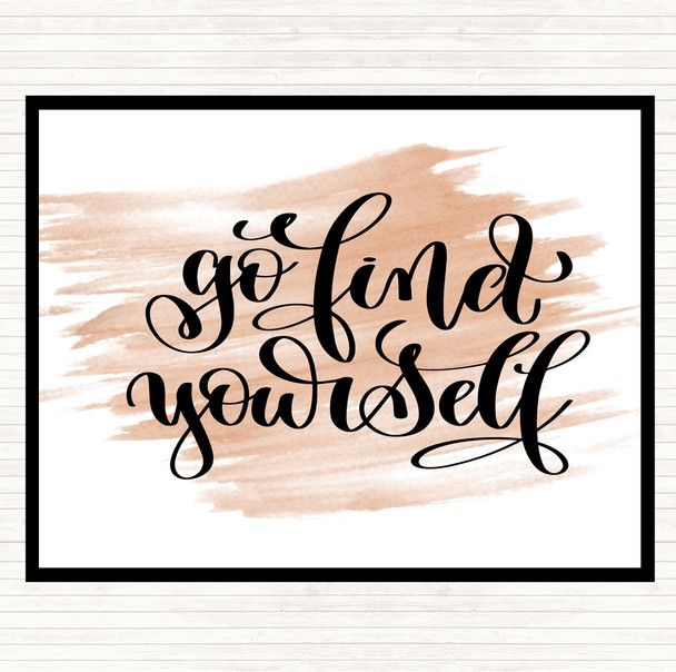 Watercolour Go Find Yourself Quote Dinner Table Placemat