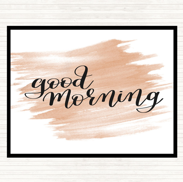 Watercolour Good Morning Quote Mouse Mat Pad