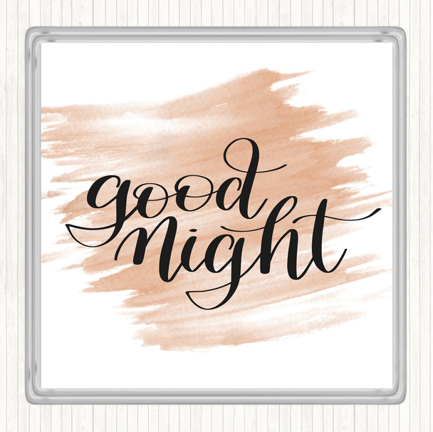 Watercolour Goodnight Quote Drinks Mat Coaster