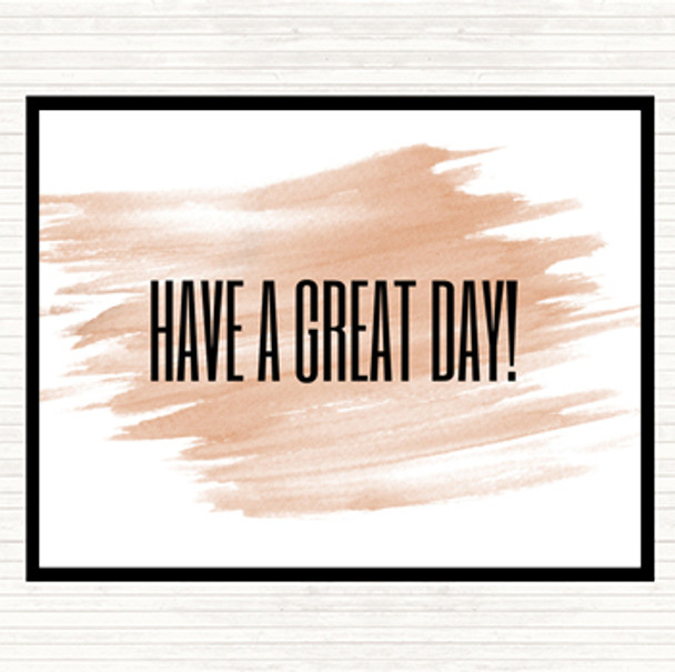 Watercolour Great Day Quote Mouse Mat Pad