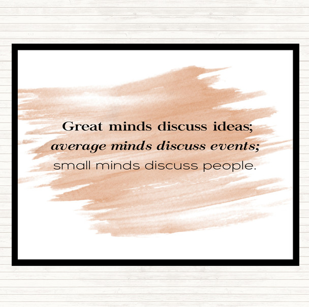 Watercolour Great Minds Quote Dinner Table Placemat