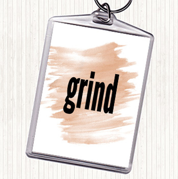 Watercolour Grind Quote Bag Tag Keychain Keyring