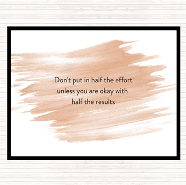 Watercolour Half The Effort Quote Mouse Mat Pad