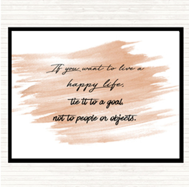 Watercolour Happy Life Quote Mouse Mat Pad