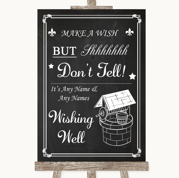 Chalk Style Wishing Well Message Personalised Wedding Sign
