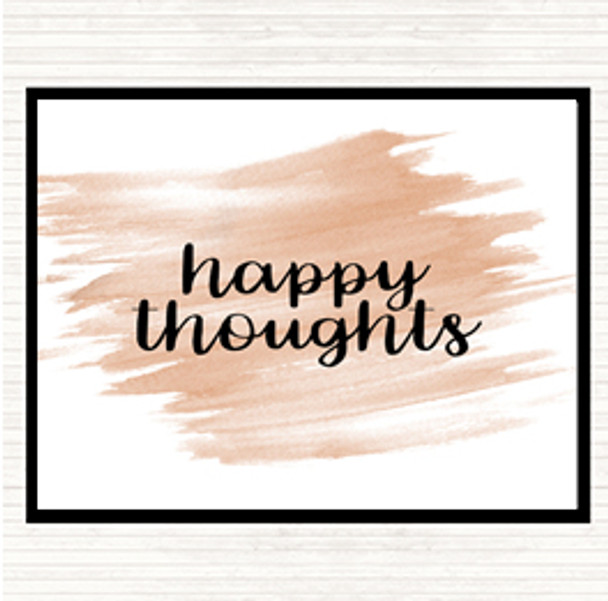 Watercolour Happy Thoughts Quote Dinner Table Placemat