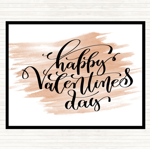 Watercolour Happy Valentines Quote Dinner Table Placemat
